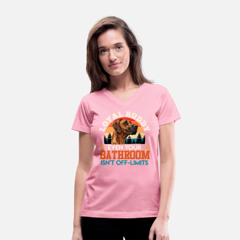 Rhodesian Ridgeback LOYAL BUDDY EVEN THE BATHROOM