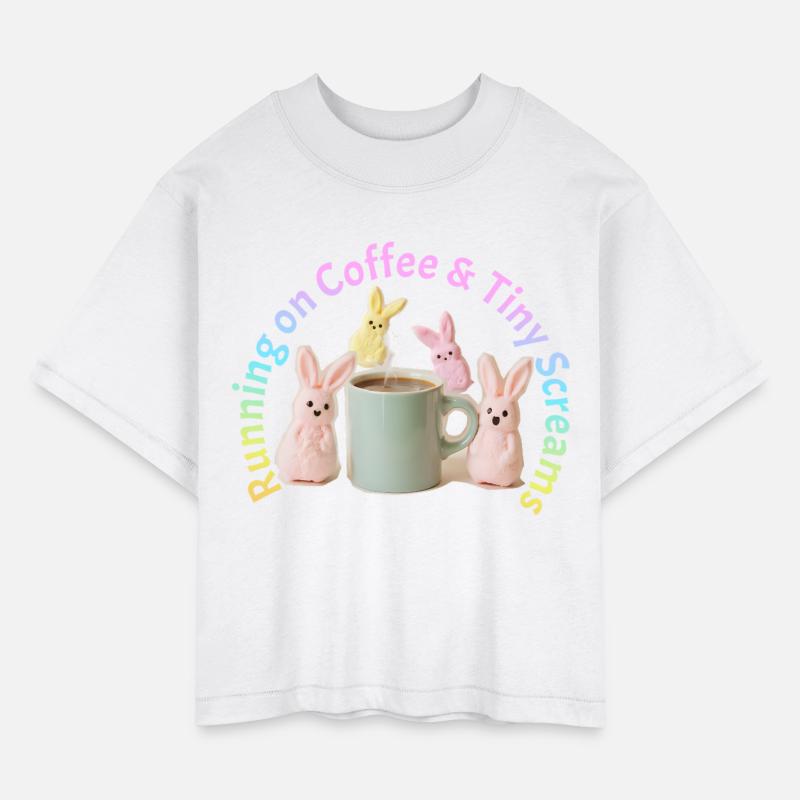 Running on Coffee and Tiny Screams Funny Mom Shirt
