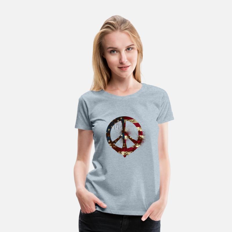 Rusty American Flag Peace Sign Usa