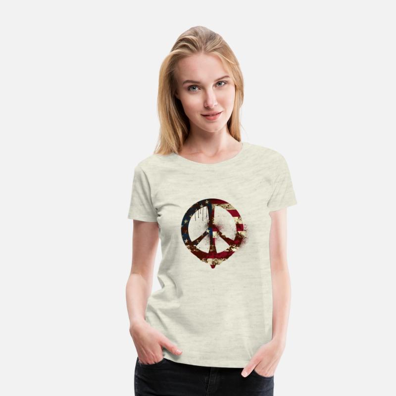 Rusty American Flag Peace Sign Usa