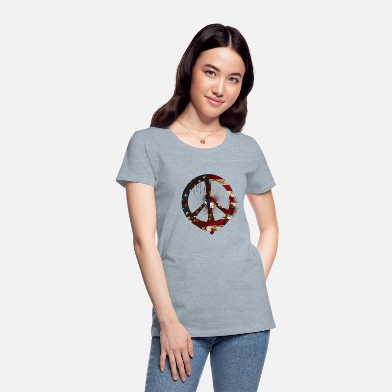 Rusty American Flag Peace Sign Usa