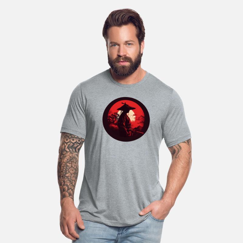 Samurai japanese noble warrior infront of red sun