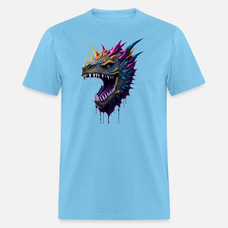Scary Colorful Dragons Head