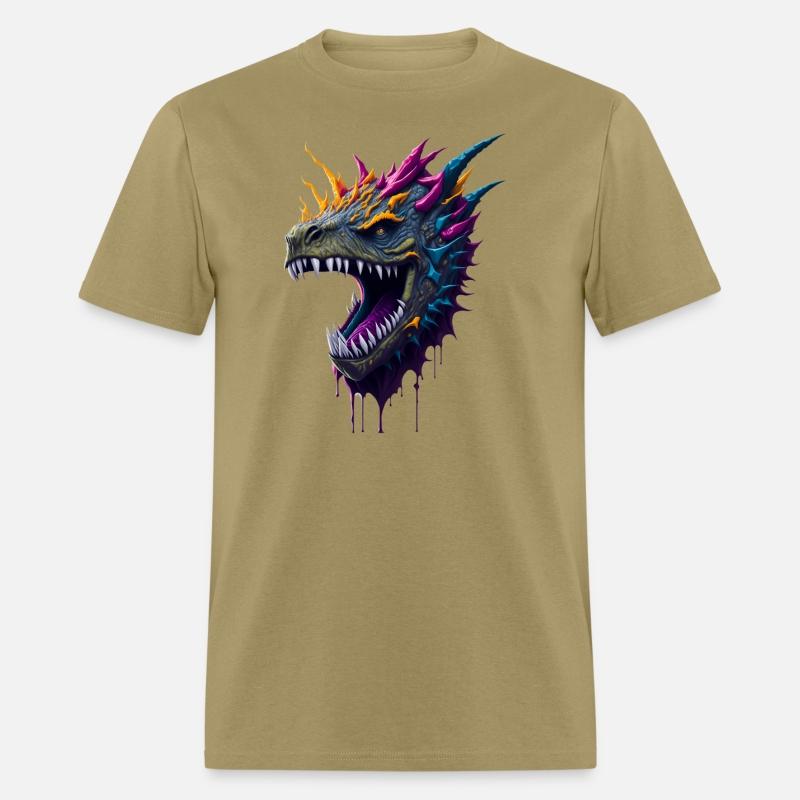 Scary Colorful Dragons Head