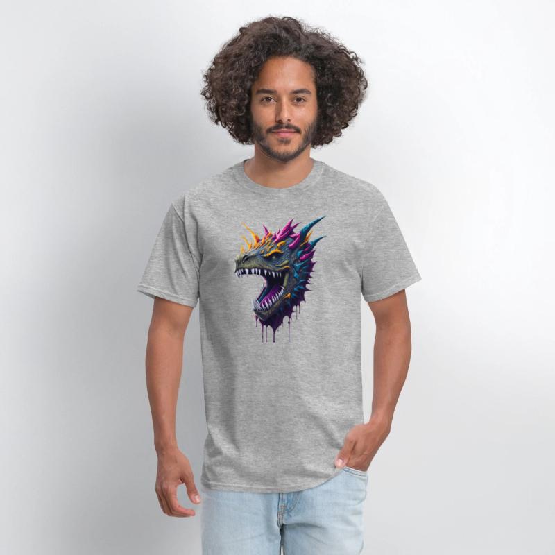 Scary Colorful Dragons Head