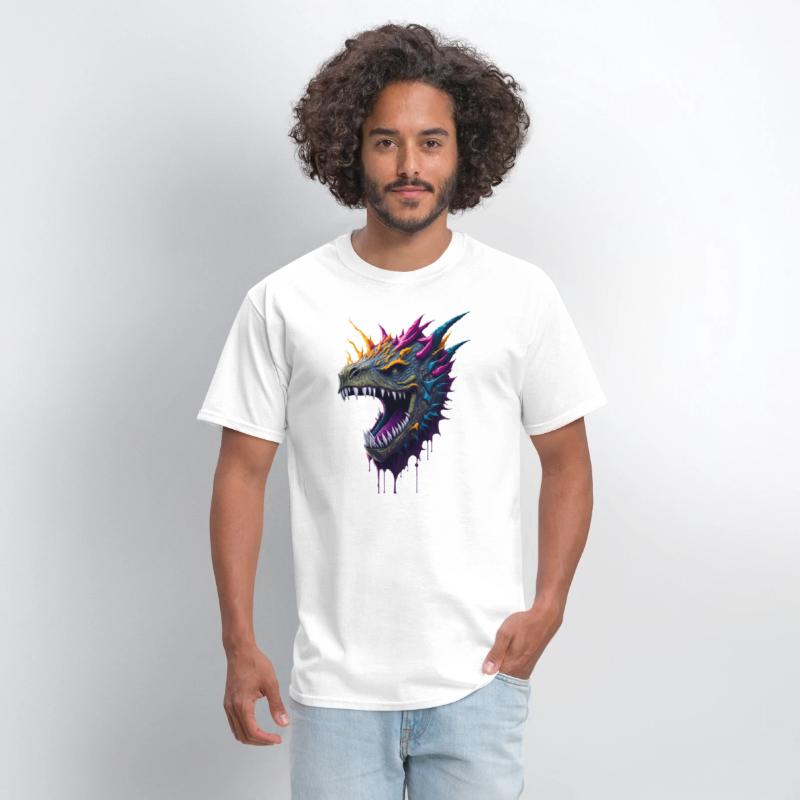 Scary Colorful Dragons Head