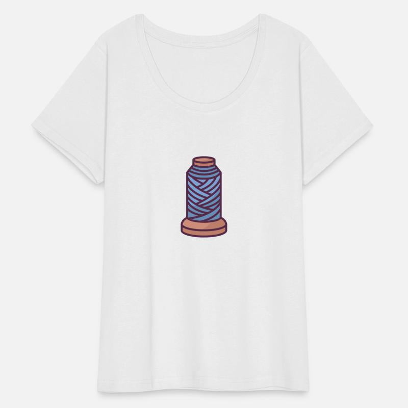 Sewing & Crocheting with a blue thread.