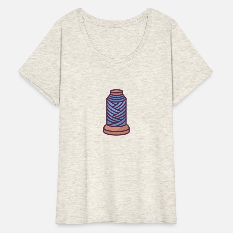 Sewing & Crocheting with a blue thread.