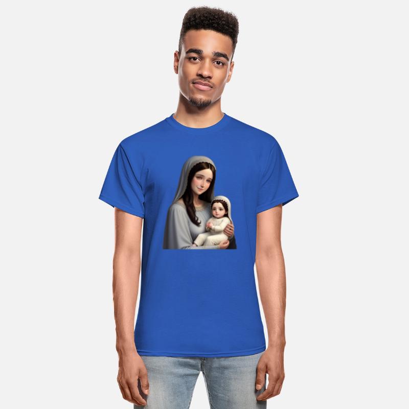 Smiling Mother Mary with Baby Jesus