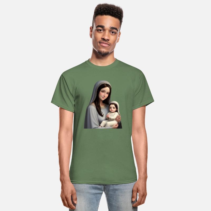 Smiling Mother Mary with Baby Jesus