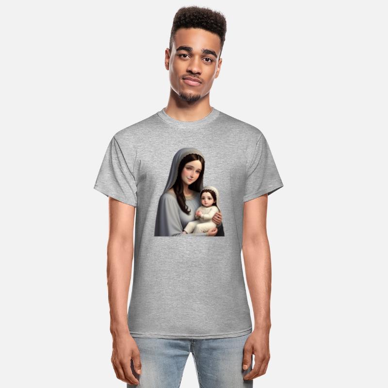 Smiling Mother Mary with Baby Jesus