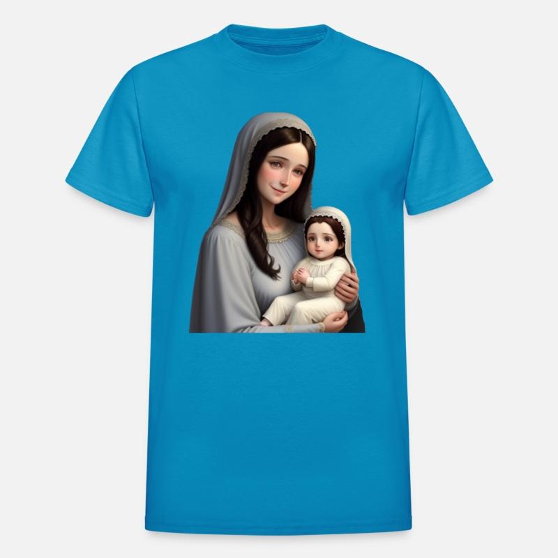 Smiling Mother Mary with Baby Jesus