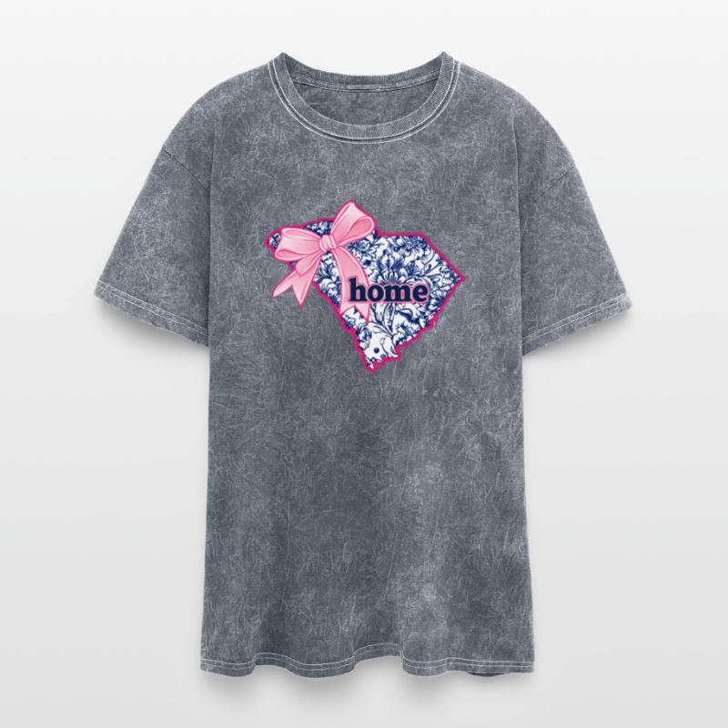 South Carolina Outline Adorned With Navy Floral