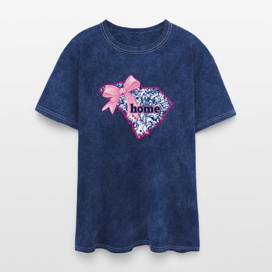 South Carolina Outline Adorned With Navy Floral