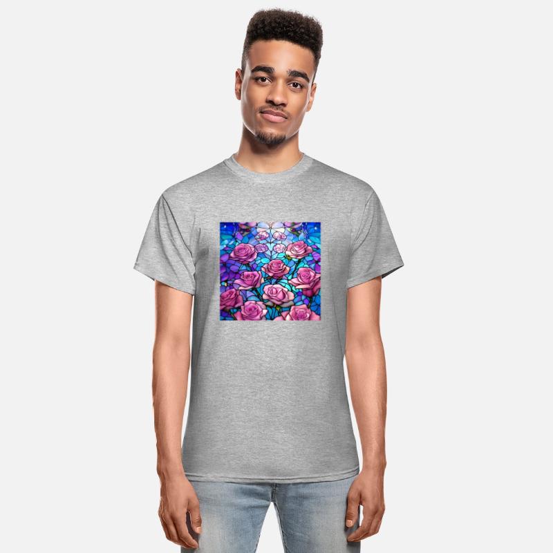 Stained Glass Pink Roses