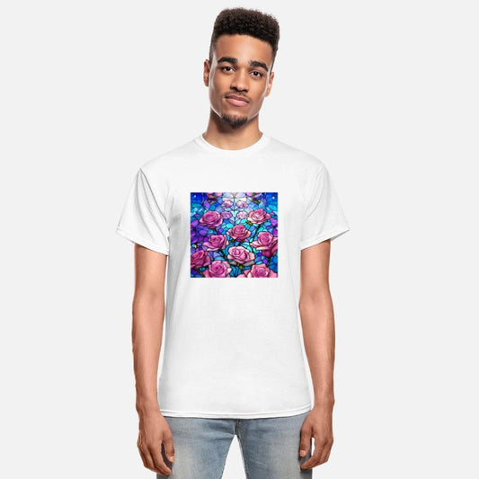 Stained Glass Pink Roses