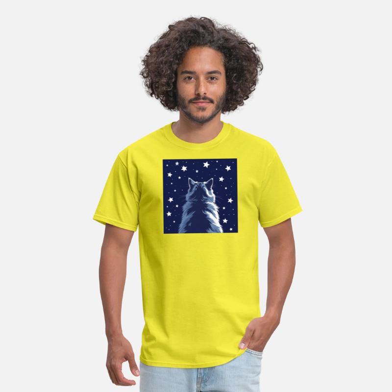 Star Gazer Cat Illustration