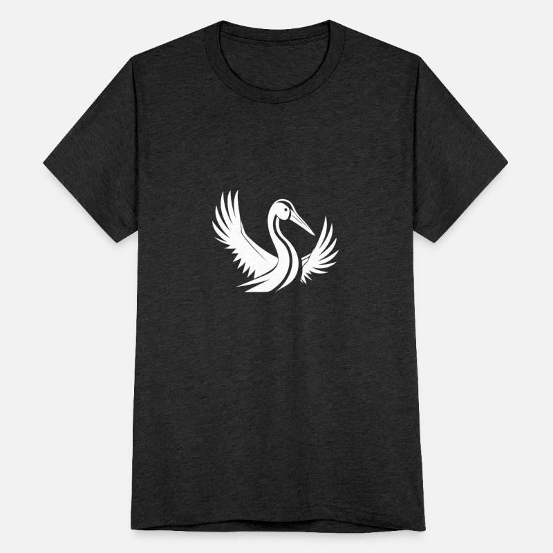 Stork Tattoo Portrait With Beautiful Wings