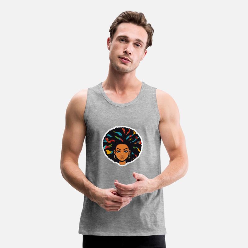 Stylized Cartoon Girl With Colorful Afro