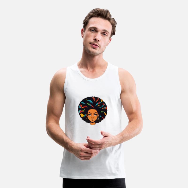 Stylized Cartoon Girl With Colorful Afro