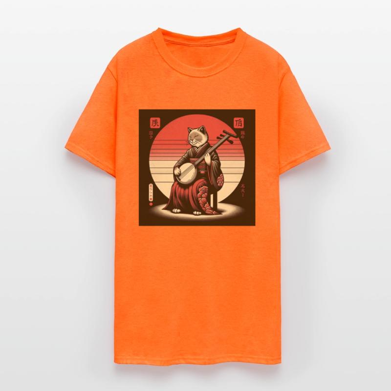 Sunset Musician Papyrus Scroll Japanese Art