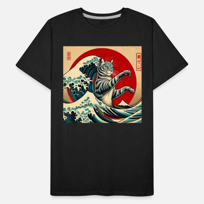 Sunset Silhouette Wave Papyrus Scroll Japanese