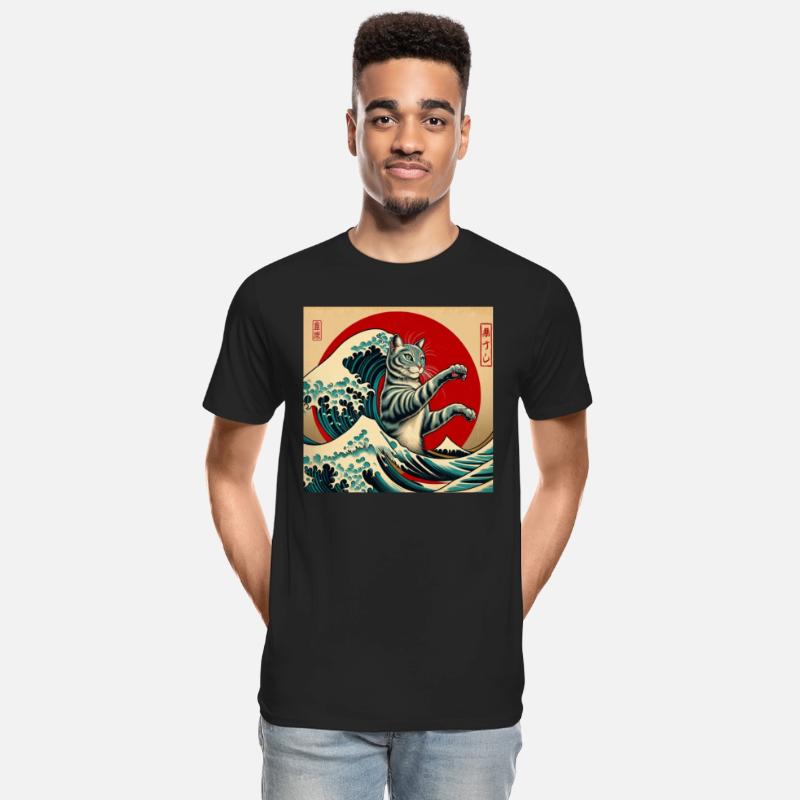 Sunset Silhouette Wave Papyrus Scroll Japanese