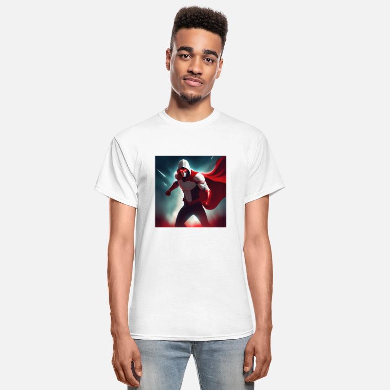 Superhero Justice White and Red Suit