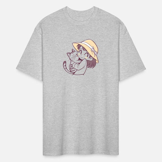 Sweet Girl and Cat's Playful Embrace