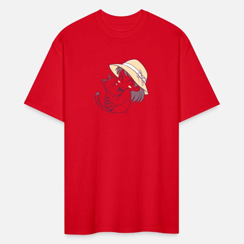 Sweet Girl and Cat's Playful Embrace