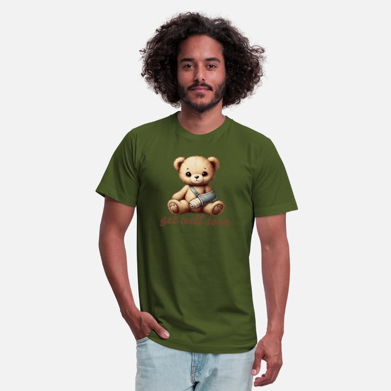 Teddy brings comfort - cuddly toy with a cast