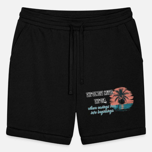 The sunset meets the sea