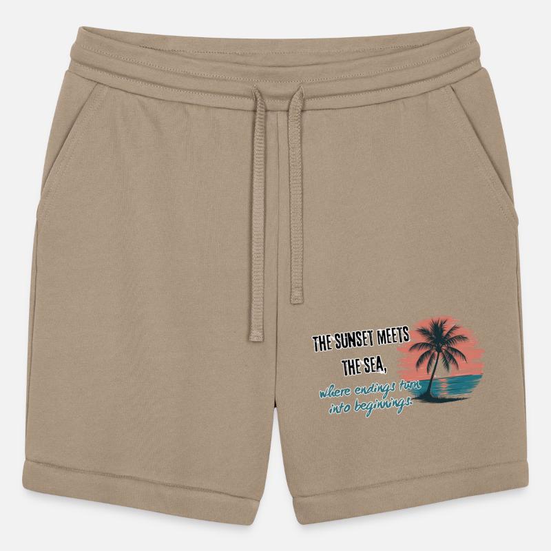 The sunset meets the sea