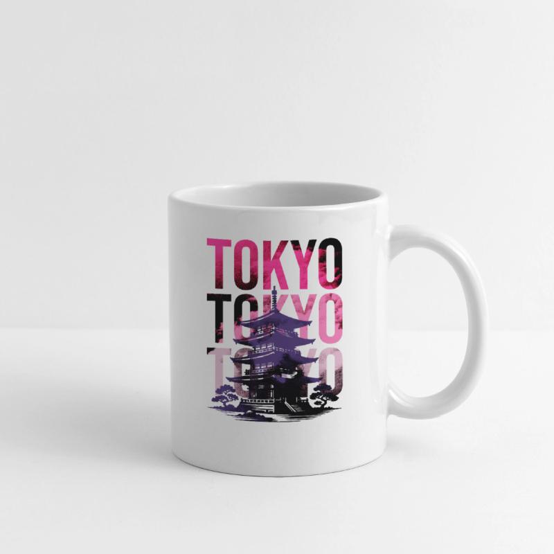 TOKYO Japanese Temple Silhouette Stencil Cityscape