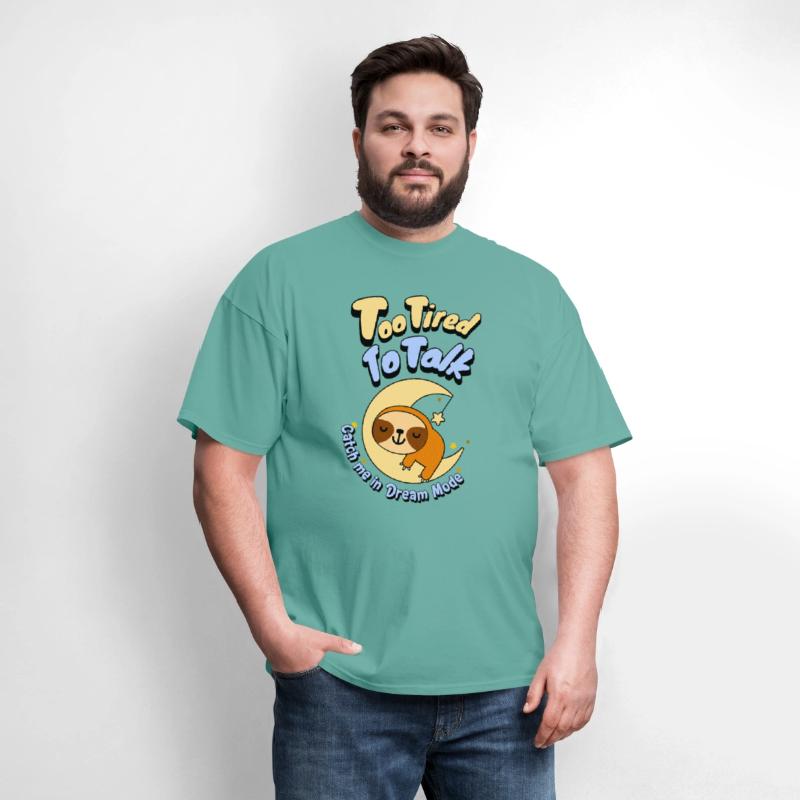 Too Tired To Talk Sloth on Moon T-Shirt