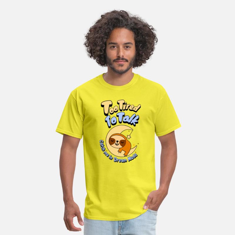 Too Tired To Talk Sloth on Moon T-Shirt