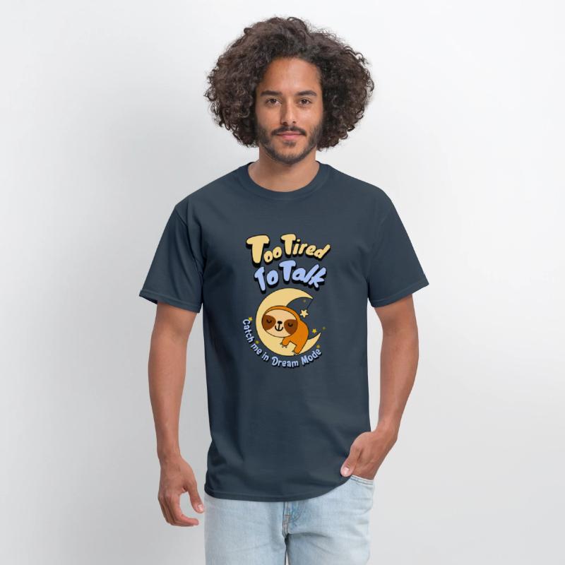 Too Tired To Talk Sloth on Moon T-Shirt