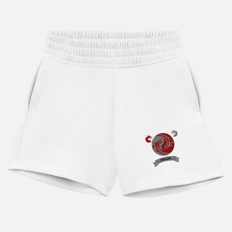 tow dragons red and silver in circle