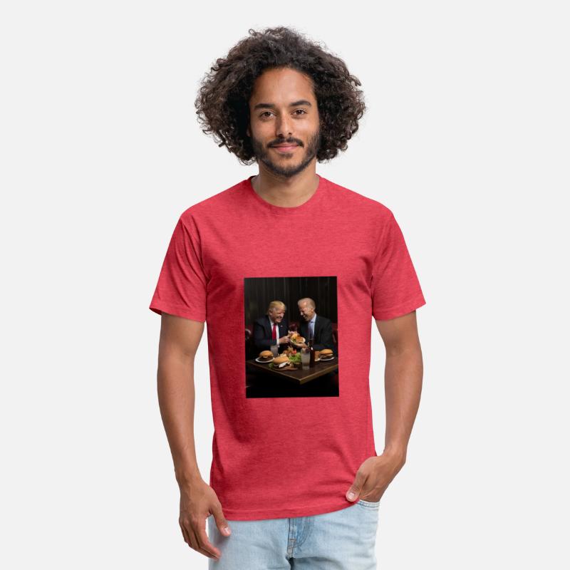 Trump and Biden enjoying burgers