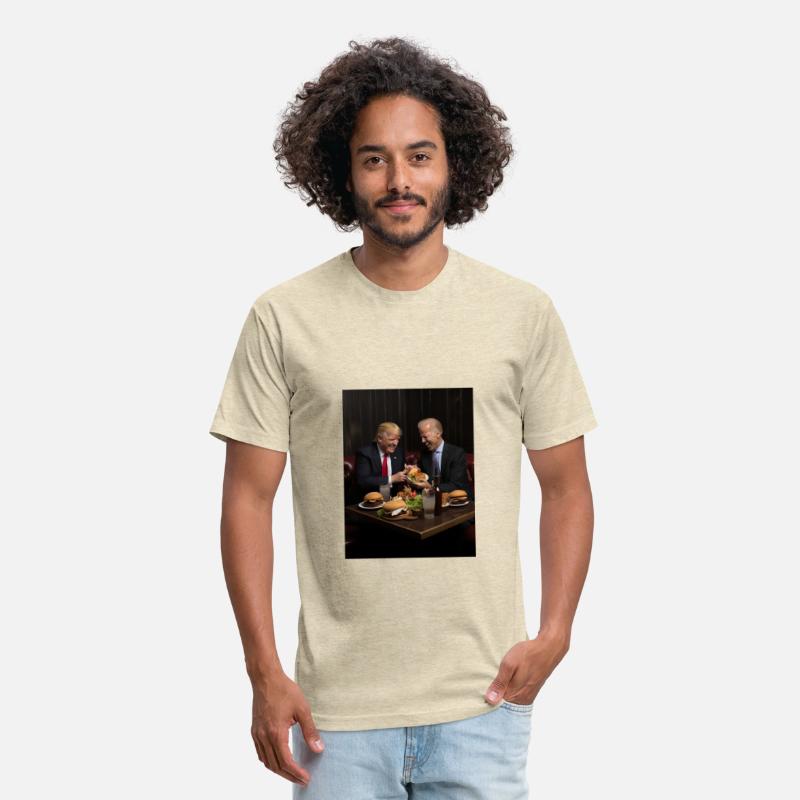 Trump and Biden enjoying burgers