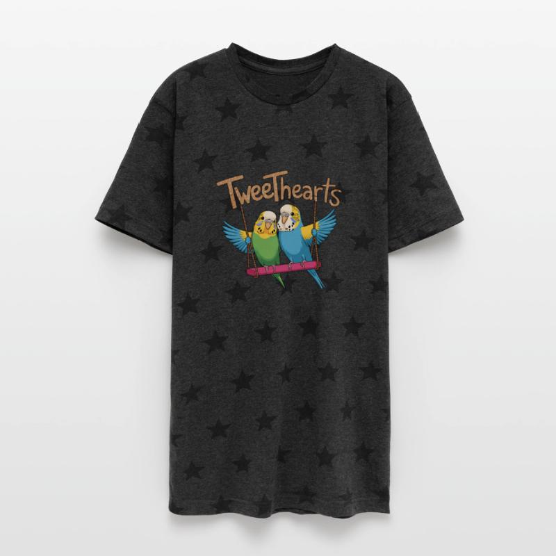 Tweethearts Parakeet Couple Illustration with