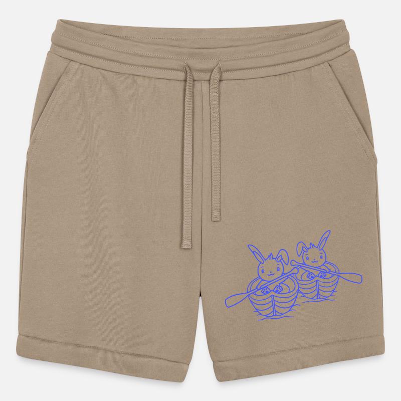 Two Cute Rabbits Bunny Paddling Rowing Boat Friend