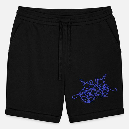 Two Cute Rabbits Bunny Paddling Rowing Boat Friend