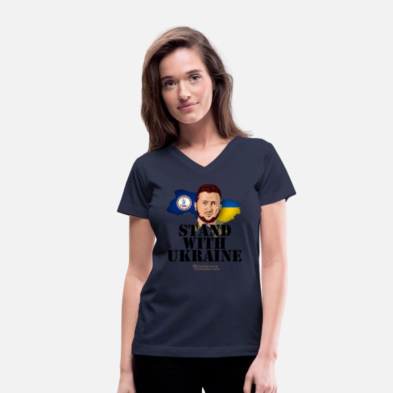 Ukraine T-Shirt Flags of Virginia and Ukraine