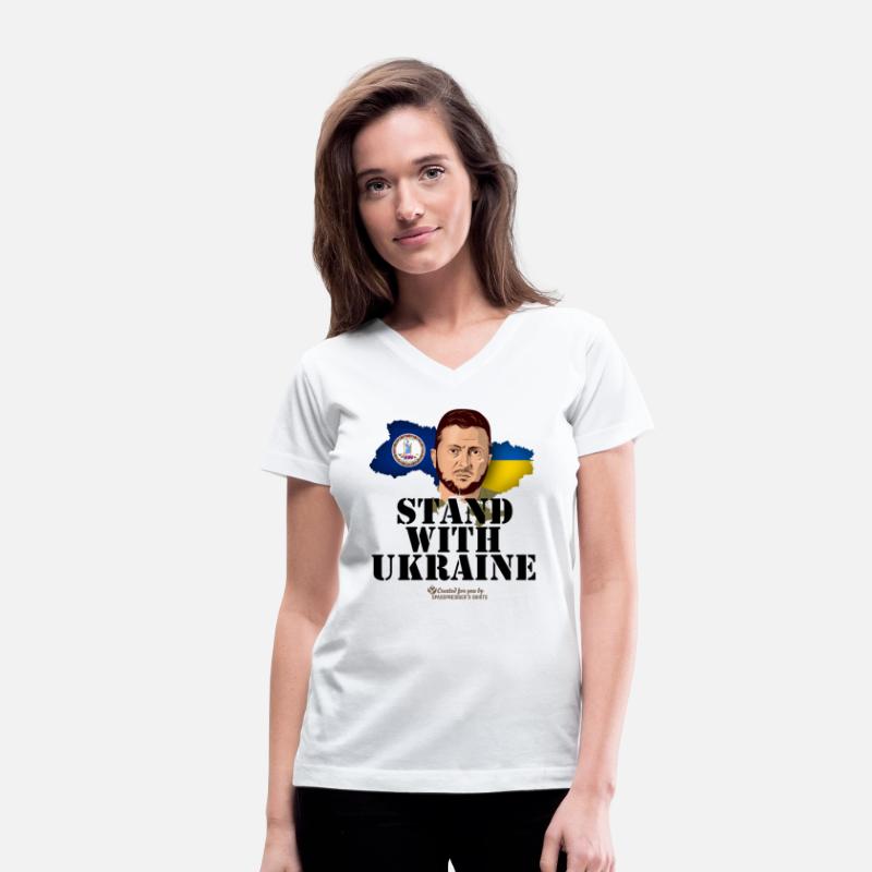 Ukraine T-Shirt Flags of Virginia and Ukraine