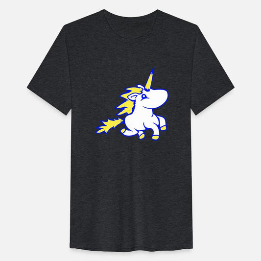 Unicorn rides fast gallop cute cartoon horse cool