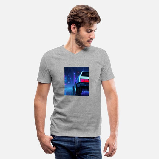 Vaporwave Aesthetic Car Rainy Night Skyscrapers