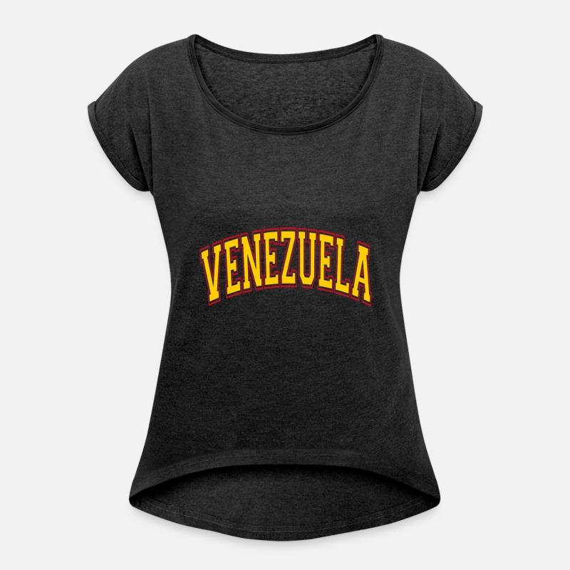 Venezuela Varsity Style Yellow Text With Red Outli