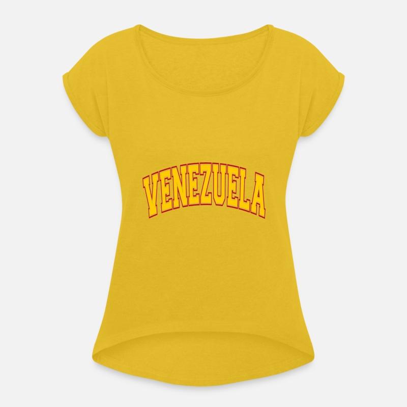 Venezuela Varsity Style Yellow Text With Red Outli