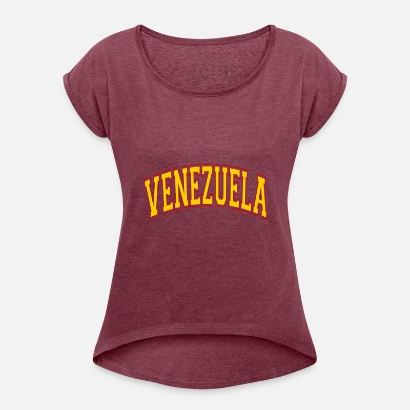 Venezuela Varsity Style Yellow Text With Red Outli